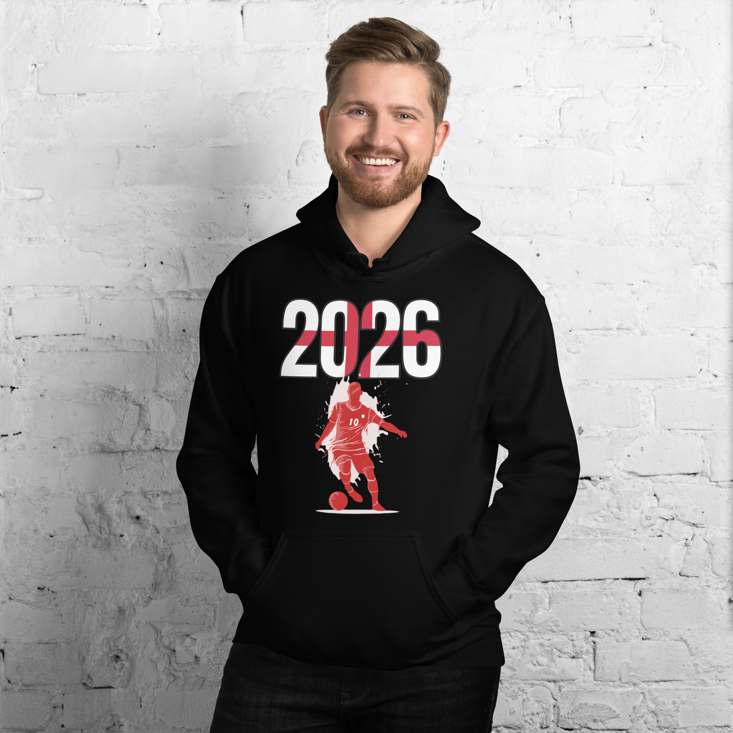 England World Cup 2026 Fitted Hoodie | Slick_Move_RD